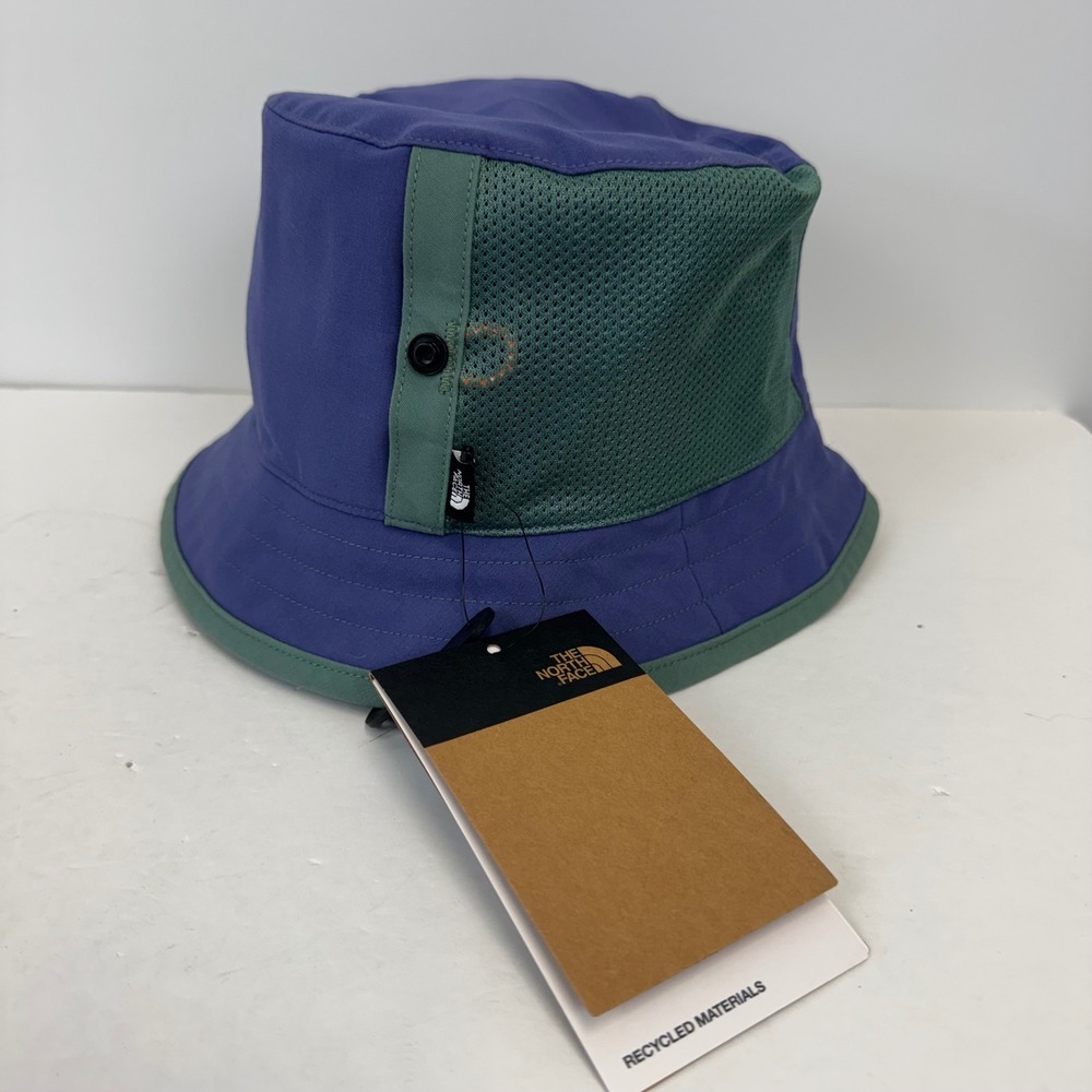 The North Face Blue Green Colorblock Mesh Bucket Hat Unisex SM NF0A5FX2 NWT
